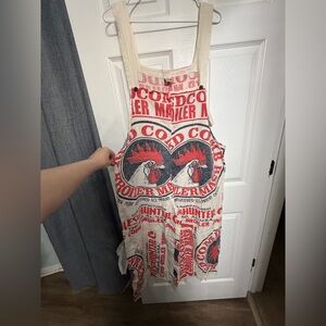 Vintage sack Red and White Graphic overalls